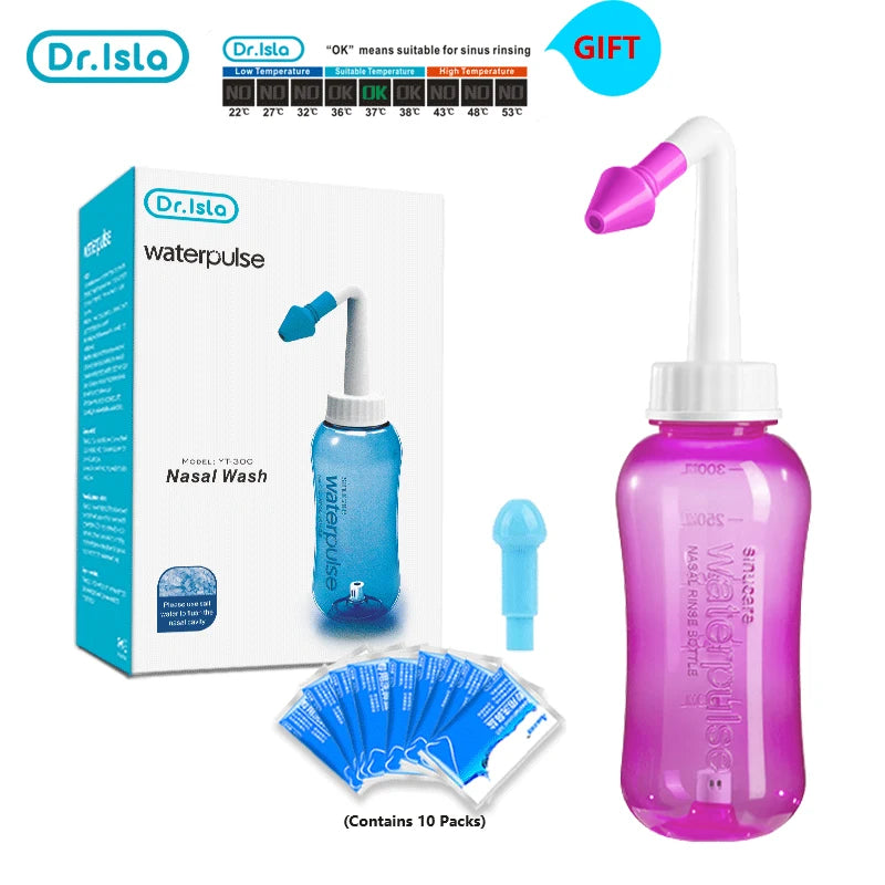 Dr.isla 300ML Nose Wash Cleaner Nasal Irrigator Rinse Bottle Nose Protector Avoid Allergic Rhinitis Adults Children Neti Pot