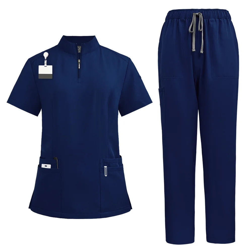 2024 New Hospital Medical Scrub Suits Uniform Women Men Scrubs Set Beauty Work Clothes Nurse Accessories Dental Surgery Suit