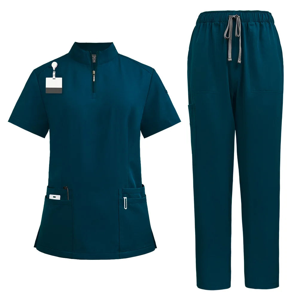 2024 New Hospital Medical Scrub Suits Uniform Women Men Scrubs Set Beauty Work Clothes Nurse Accessories Dental Surgery Suit