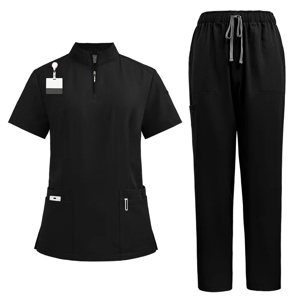 2024 New Hospital Medical Scrub Suits Uniform Women Men Scrubs Set Beauty Work Clothes Nurse Accessories Dental Surgery Suit