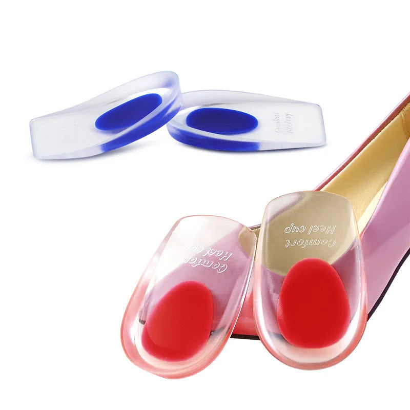 Orthopedic Soft Silicone Gel Insoles for Heel Spurs Pain Foot Cushion Foot Massager Care Half Heel Insole Pad Height Increase