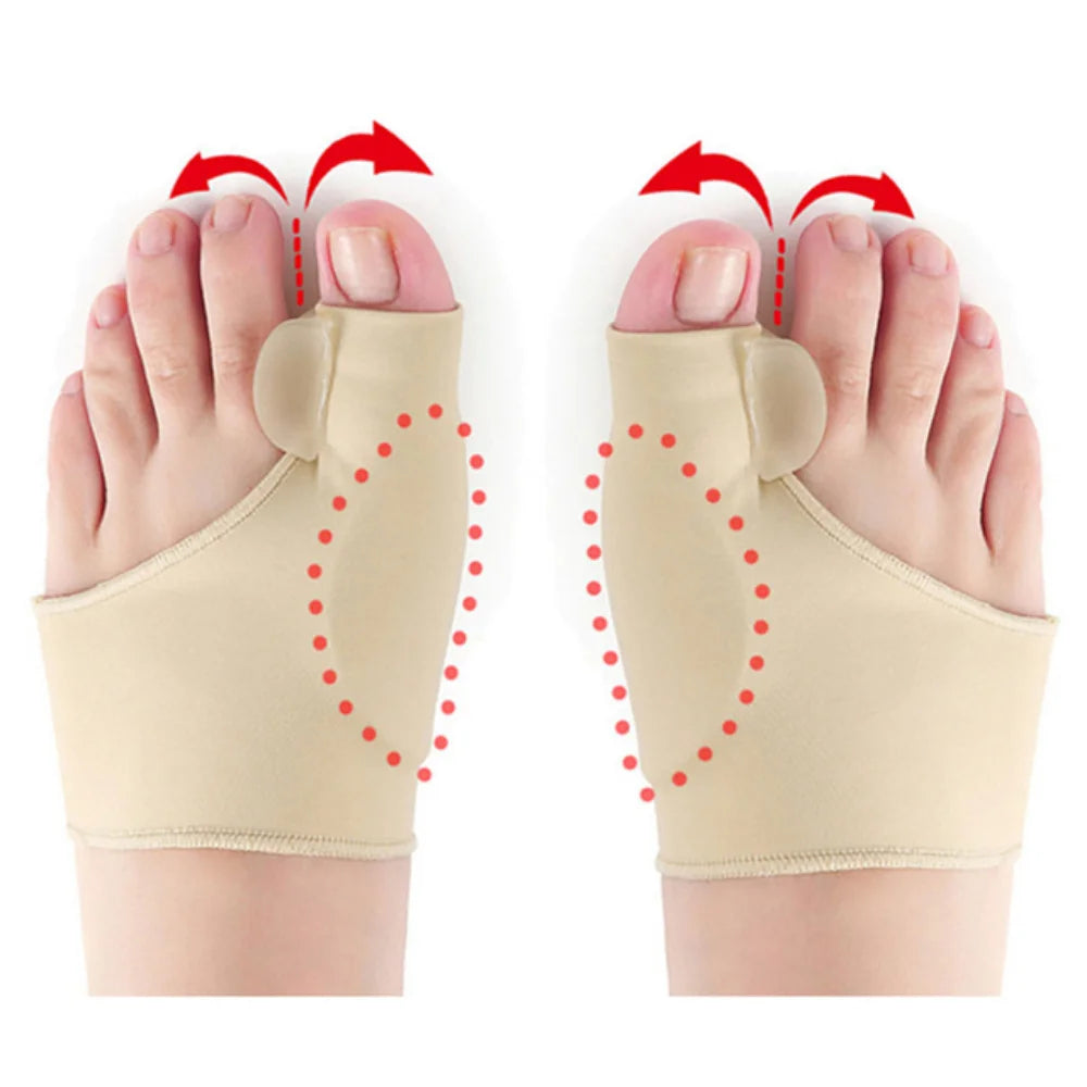 2Pcs Toe Separator Hallux Valgus Bunion Corrector Orthotics Feet Bone Thumb Adjuster Correction Pedicure Sock Straightener Tools