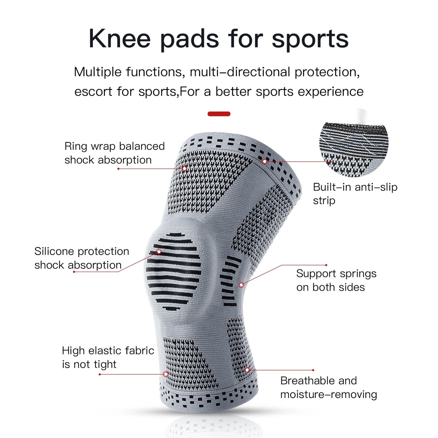 1PC Orthopedic Knee Pad Knee Brace Support Joint Pain Relif Patella Protector Adjustable Sport Kneepad Guard Meniscus Ligament
